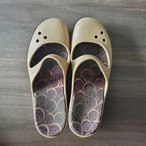 Crocs Frances Wedge Spring Brown Mary Jane Slip-On Comfort Sandals Size 9